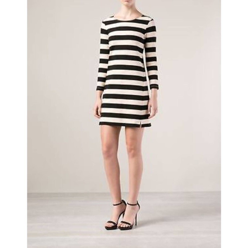 THEORY Zamora Onita Striped Mini Stretch Women’s Dress Size M 3/4 Sleeve